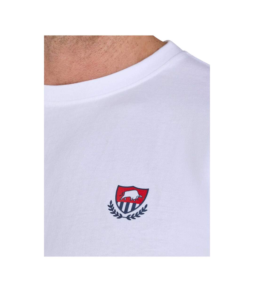 Mens Crest T-shirt White Raging Bull-4