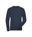 James and Nicholson Mens Cotton Long Sleeve Sweater (Navy)