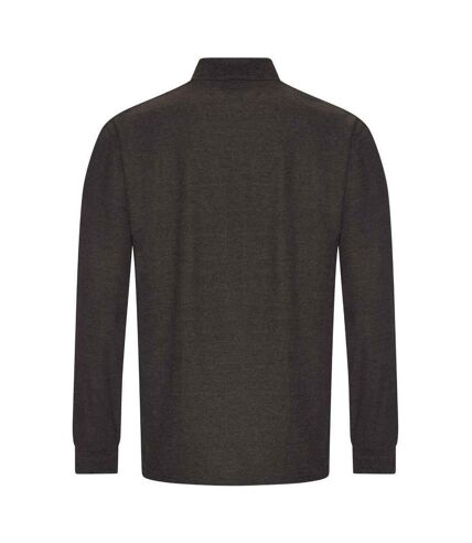 PRO RTX Mens Pro Pique Long-Sleeved Polo Shirt (Charcoal)