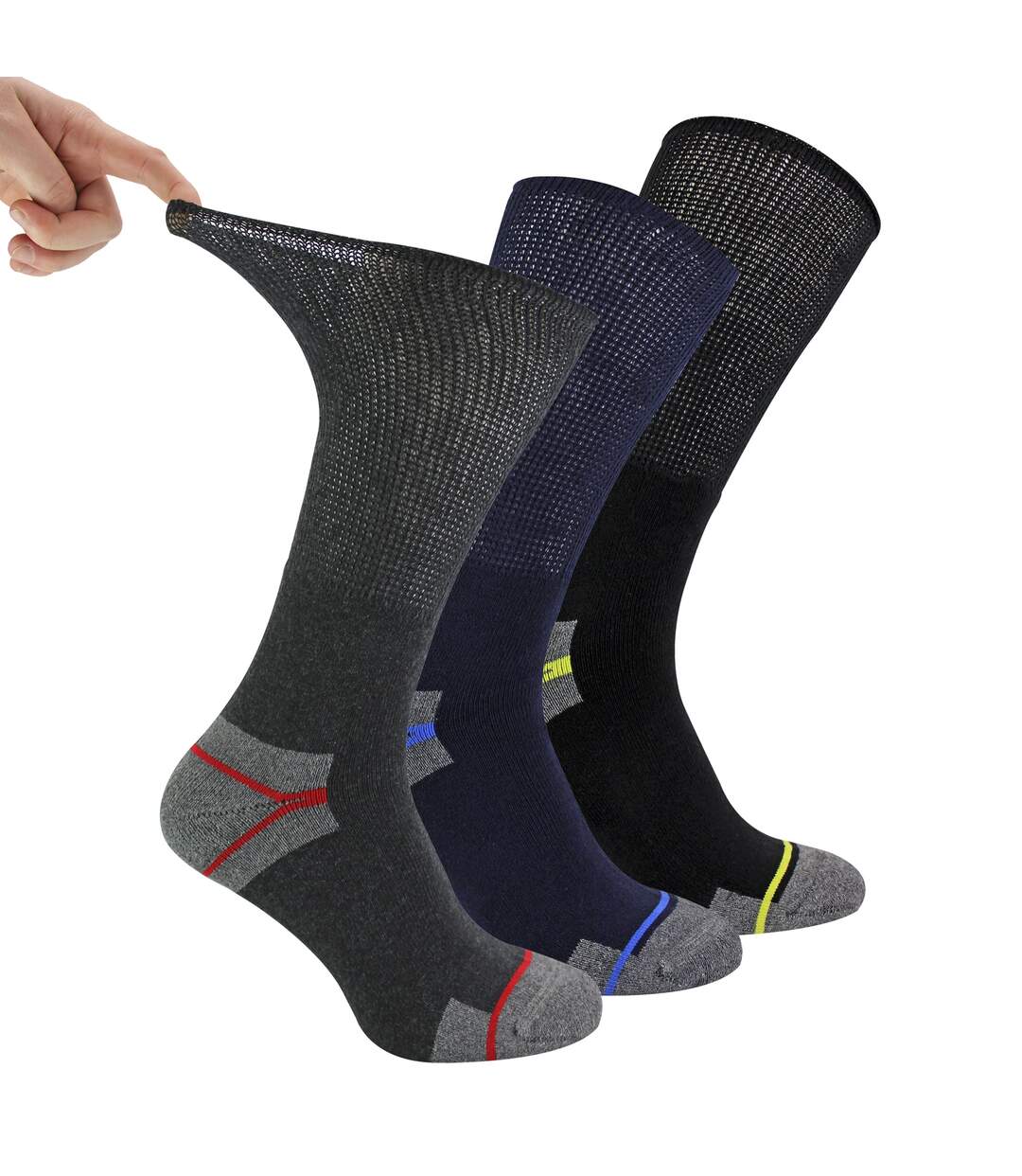 Multipack Mens Diabetic Work Socks | Non Elastic Breathable Diabetic Socks-1
