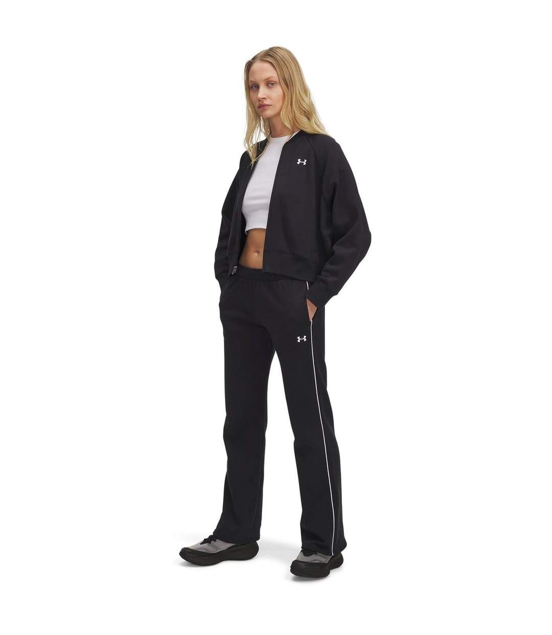 Pantalon De Jogging Motif/style Rayure Latérale Rival Femme Noir Chiné Under Armour-4