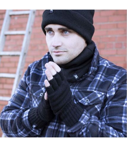 Mens Fingerless Gloves with Thermal Fleece Lining Material