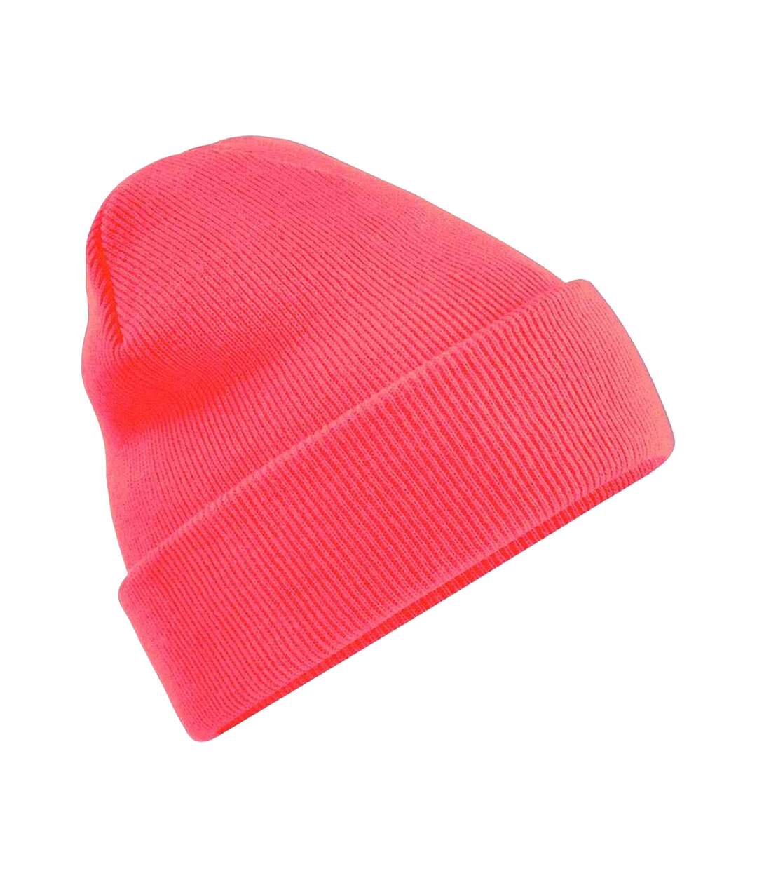 Bonnet À Manchettes Original Pour Adultes, Unisexe Rose Fluo Beechfield-1
