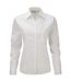 Ladies/womens Long Sleeve Pure Cotton Work Shirt White Jerzees-1