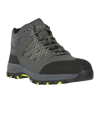 Mens sandstone safety boots briar grey/lime punch Regatta