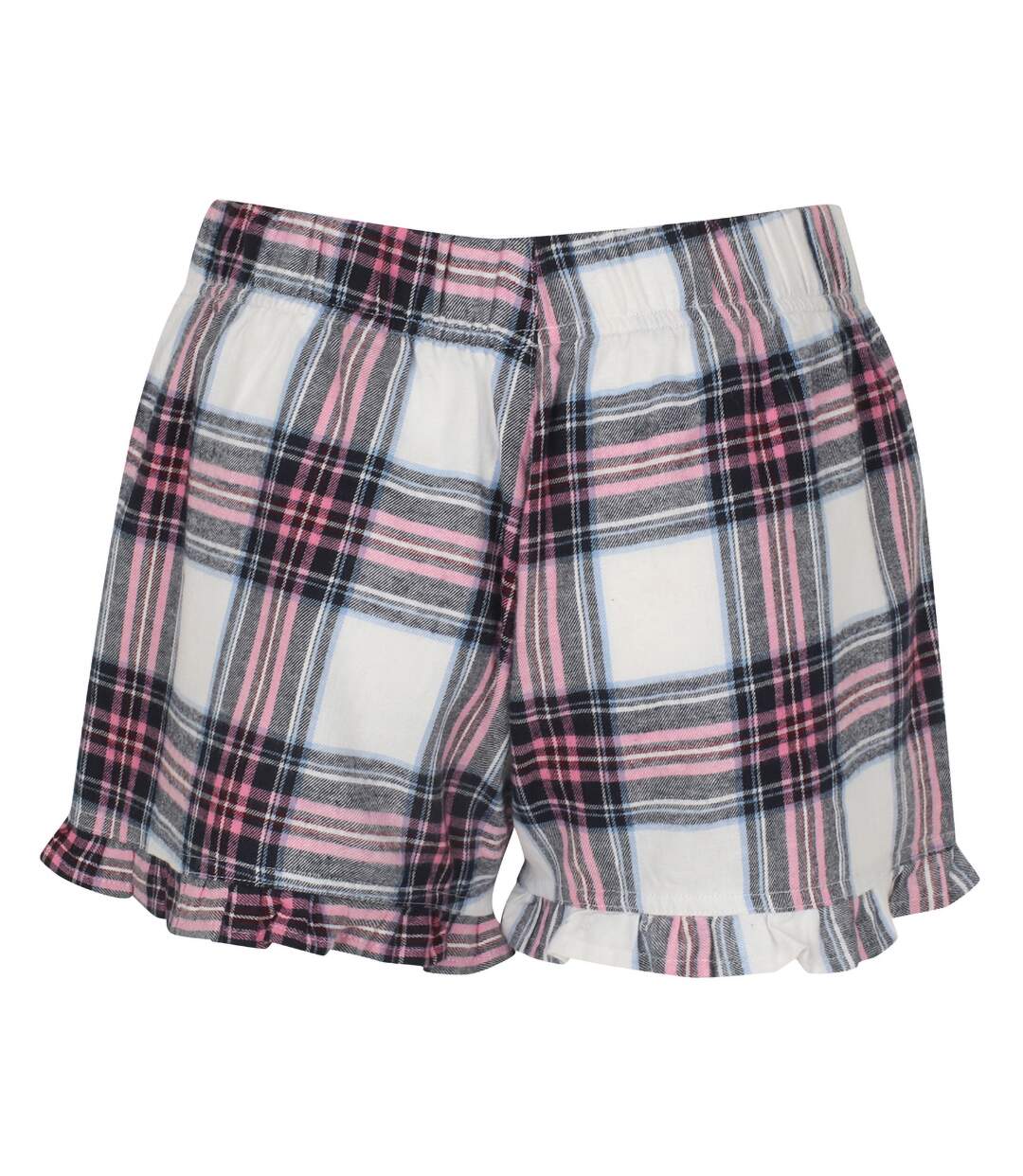 Short tartan femme blanc / rose SF-2