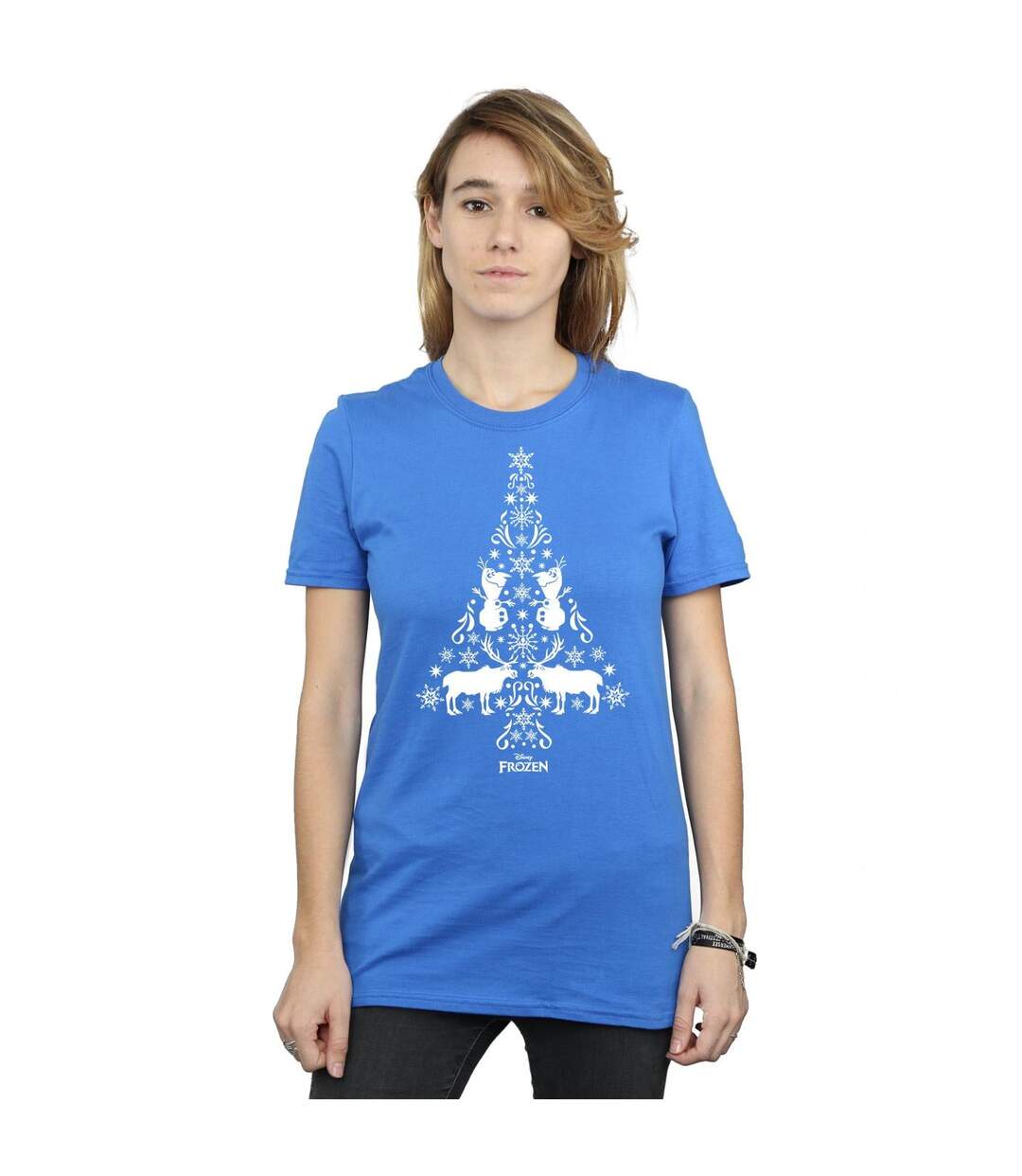 Disney - T-shirt FROZEN CHRISTMAS TREE - Femme (Bleu roi) - UTBI24687-2