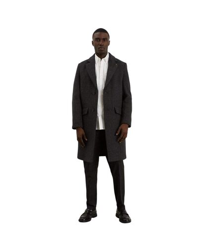 Burton Mens Wool Blend Single-Breasted Coat (Black) - UTBW1226