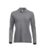 Womens/ladies Classic Marion Melange Long-sleeved Polo Shirt Grey Melange Clique-1