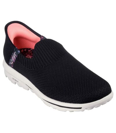 Womens/ladies go walk travel slip-on trainers black/white Skechers