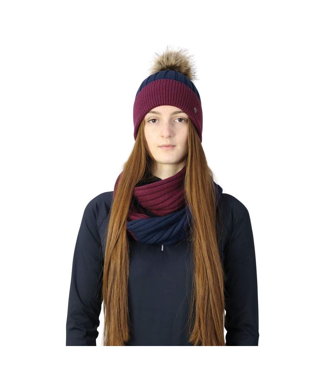 Womens/ladies synergy luxury snood one size navy/fig Hy-1