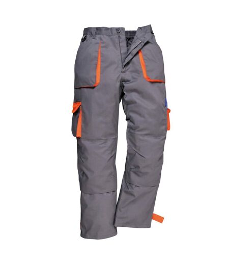 Mens Contrast Workwear Trousers Tx11 / Pants Grey Portwest