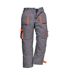 Mens Contrast Workwear Trousers Tx11 / Pants Grey Portwest-1