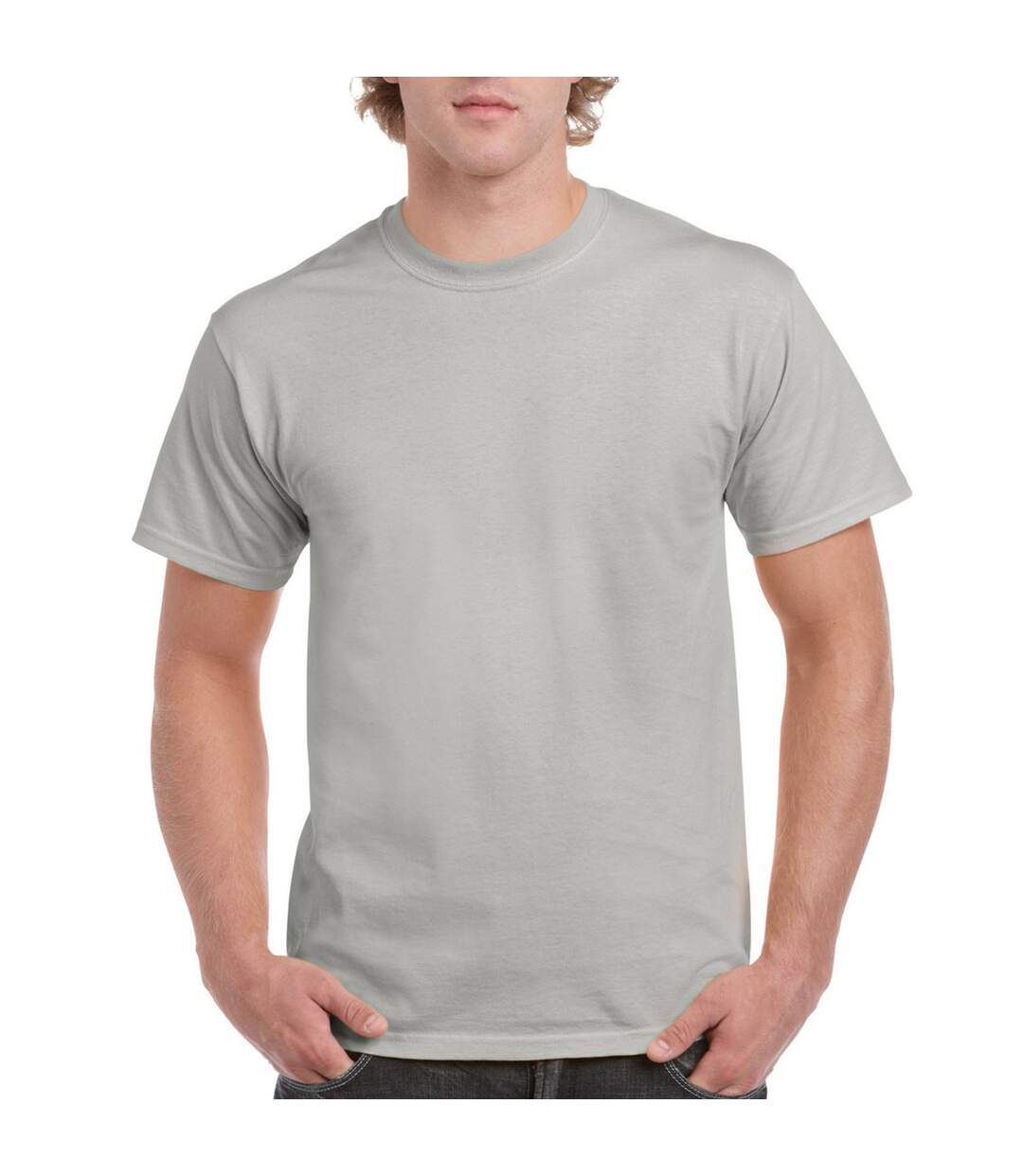 T-shirt Adulte Gris Clair Pâle Gildan-1
