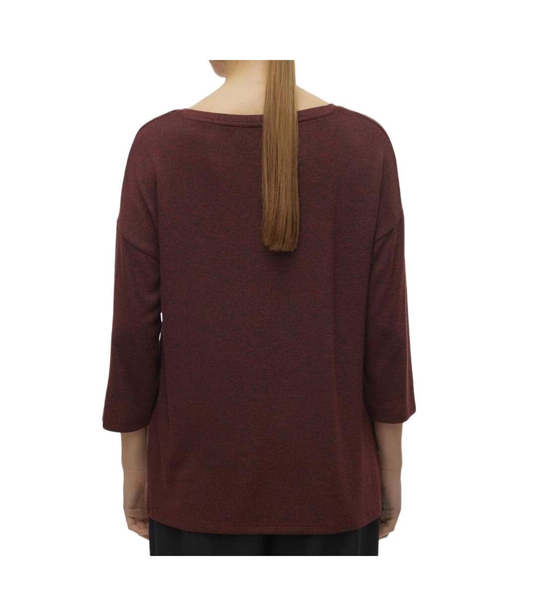 Pull bordeaux femme vero moda brianna 3/4-2