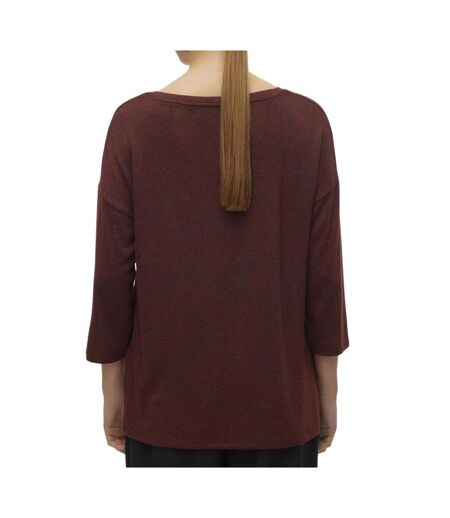 Pull bordeaux femme vero moda brianna 3/4