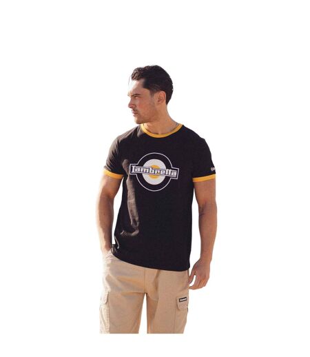 T-shirt Ss25 Homme Noir Jaune Or Lambretta