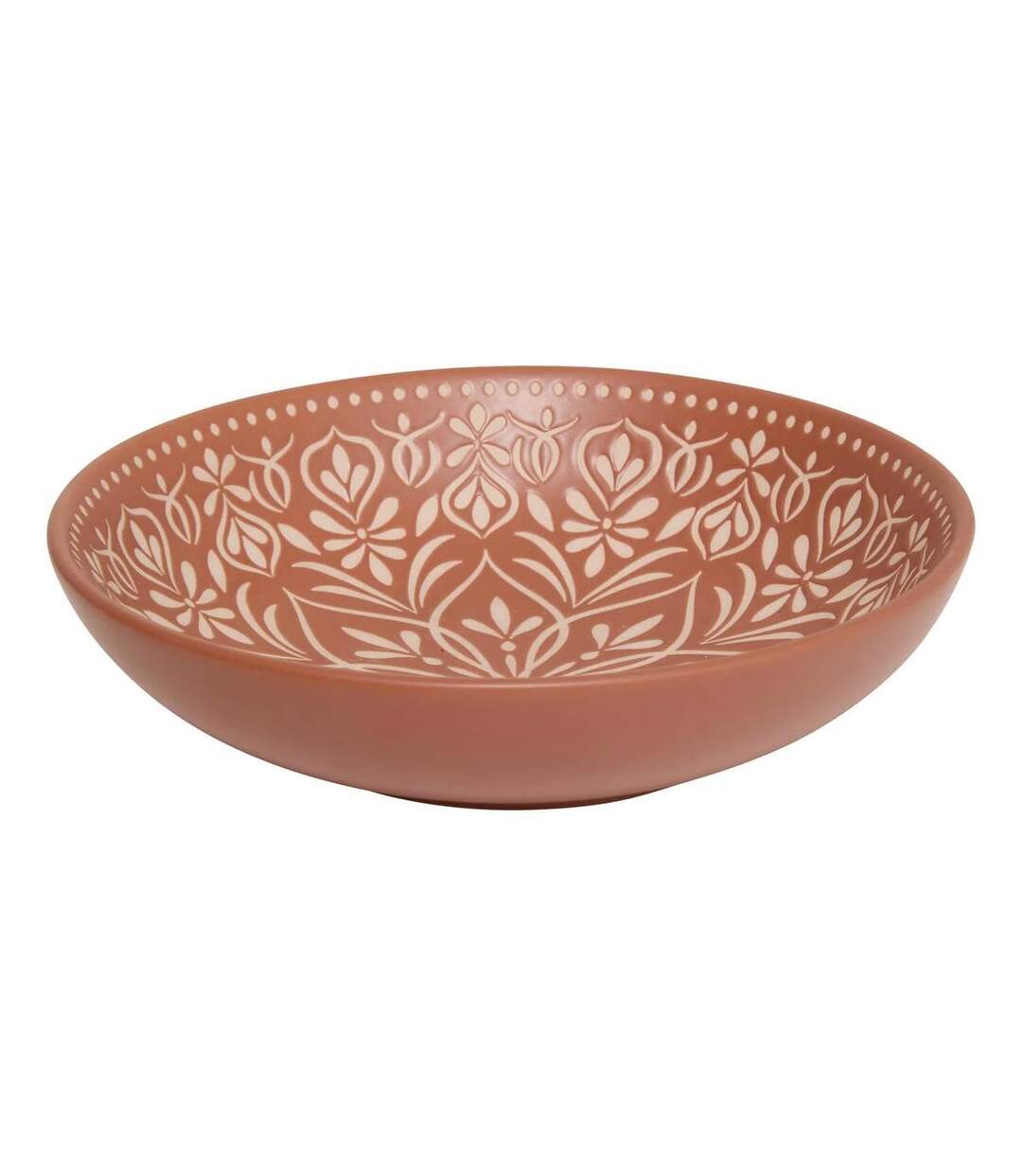Lot de 6 Assiettes Creuses en Céramique Inès 20cm Terracotta-1