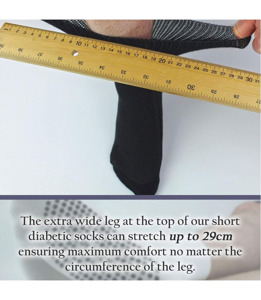 4 Pack Short Bamboo Diabetic Socks With Grips for Men and Women-5