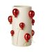 Vase Déco en Céramique Ballon 30cm Blanc & Rouge-1