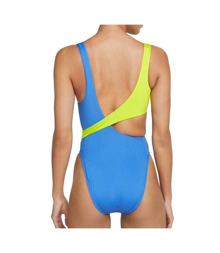 Maillot de bain 1 piece Bleu/Vert Femme Nike Crossover - L