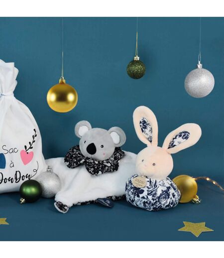 Doudou boule polyester collection LES PETITS FUTÉS Lapin blanc