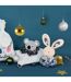 Doudou boule polyester collection LES PETITS FUTÉS Lapin blanc-3