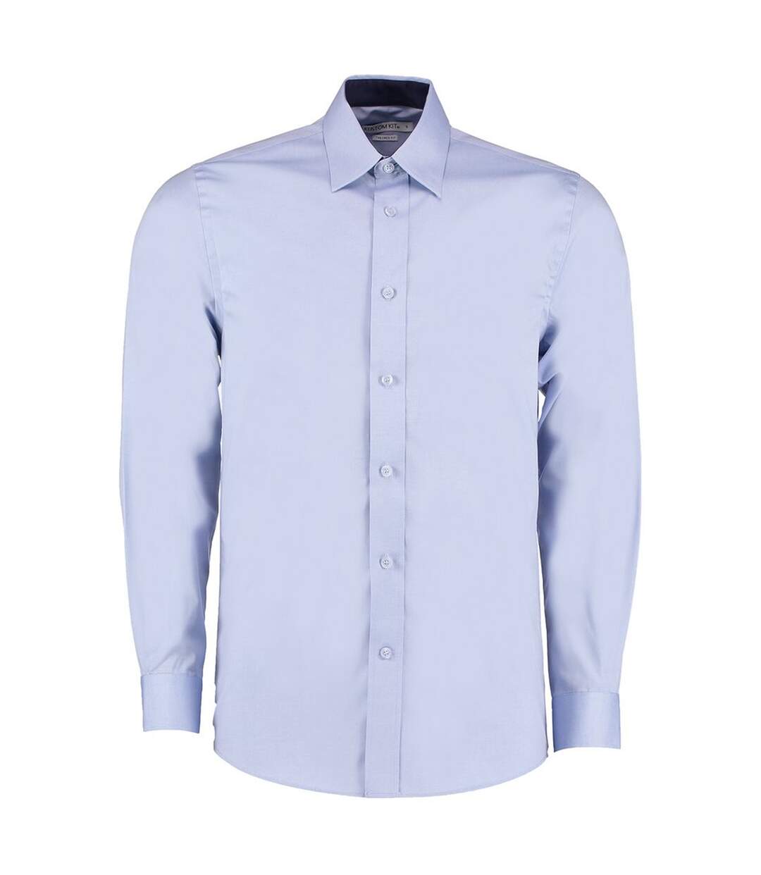Chemise à manches longues homme bleu clair / bleu marine Kustom Kit-1