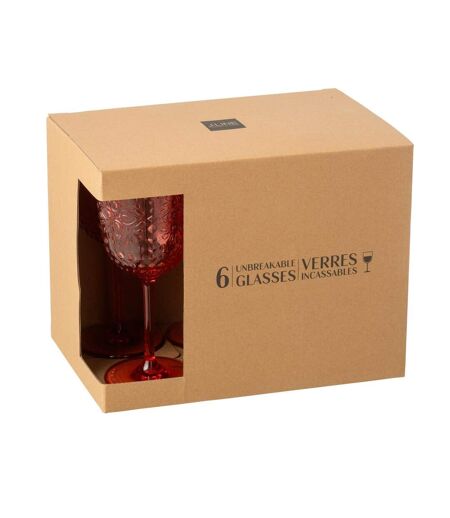 Lot de 6 Verres à Vin Réutilisables Barbra 41,4cl Rouge