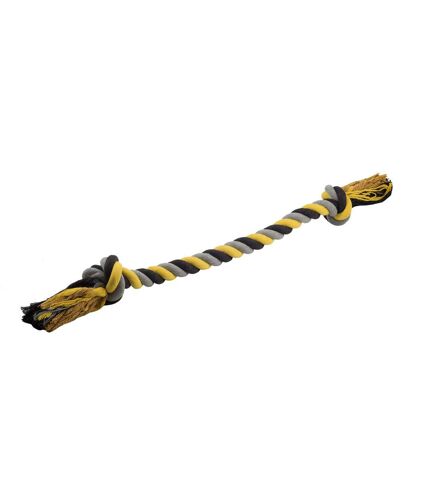 Ancol Jumbo Jaws Super Rope Dog Toy (Black/Gray/Yellow) (125cm x 6cm) - UTTL5423