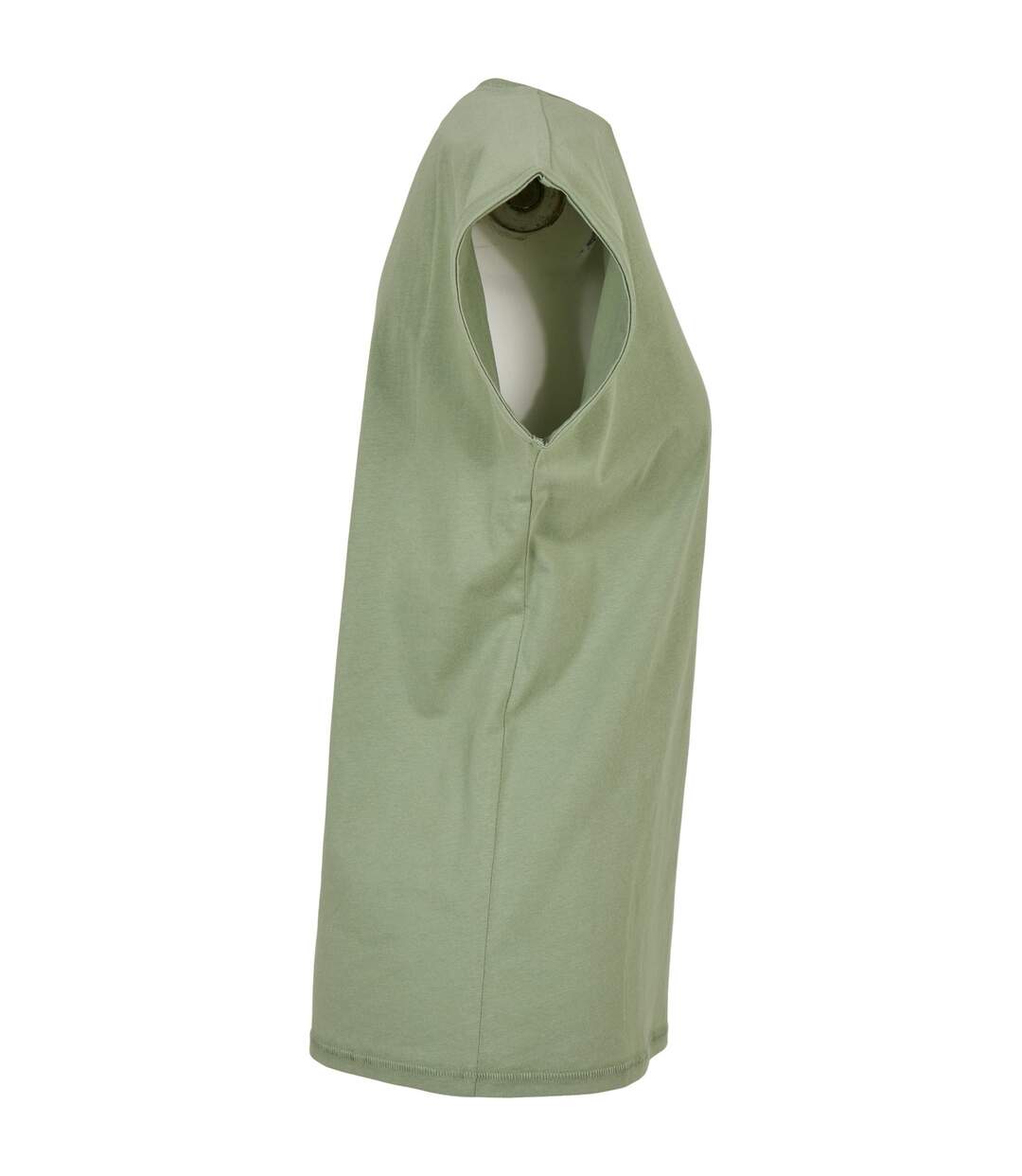 Womens/ladies Cotton Extended Shoulder T-shirt Soft Salvia Build Your Brand-3