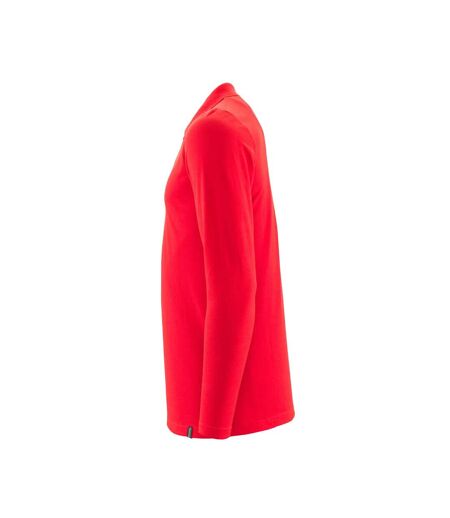 Mens Crossover Long-sleeved Polo Shirt Traffic Red Mascot