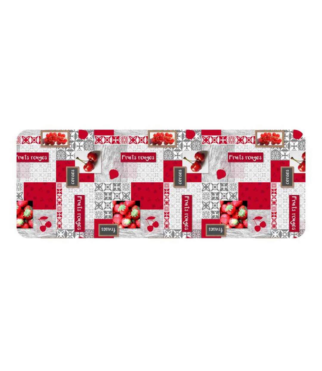 Tapis Déco Imprimé Fraisia 45x120cm Rouge-1