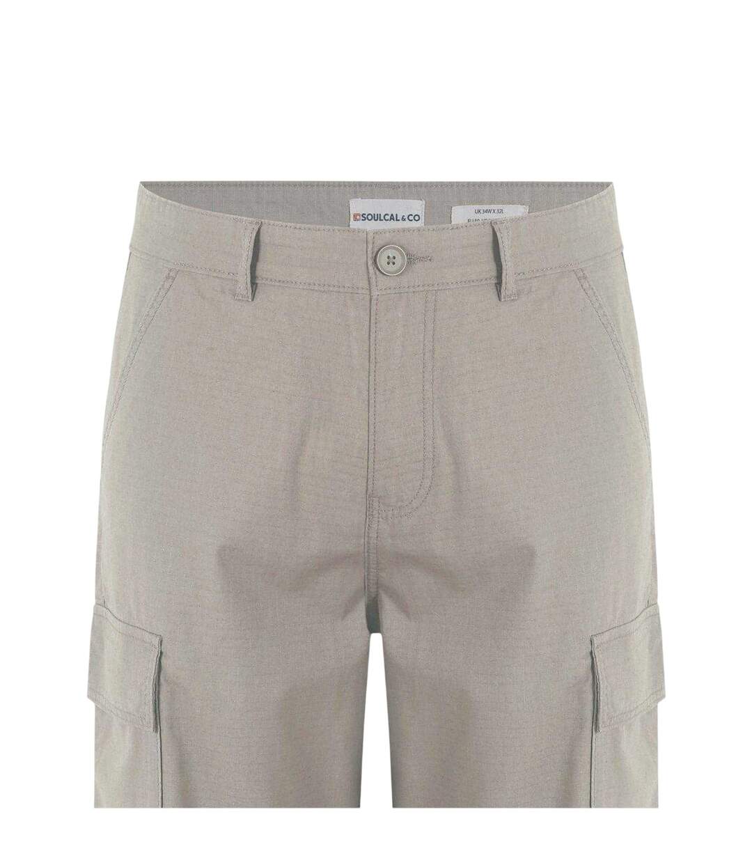 Pantalon À Poches Motif/style Uni Homme Beige SoulCal-4