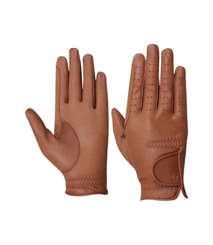 Hy5 Adults Leather Riding Gloves (Light Brown)