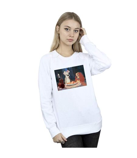 Disney - Sweat LADY AND THE TRAMP SPAGHETTI PHOTO - Femme (Blanc) - UTBI23203