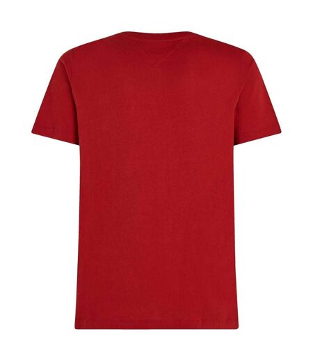 T-shirt Motif/style Logo Brodé Homme Rouge Foncé Tommy Hilfiger