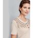T-shirt manches courtes col motif clouté-5