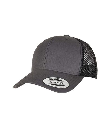 Casquette trucker retro adulte charbon / noir Flexfit