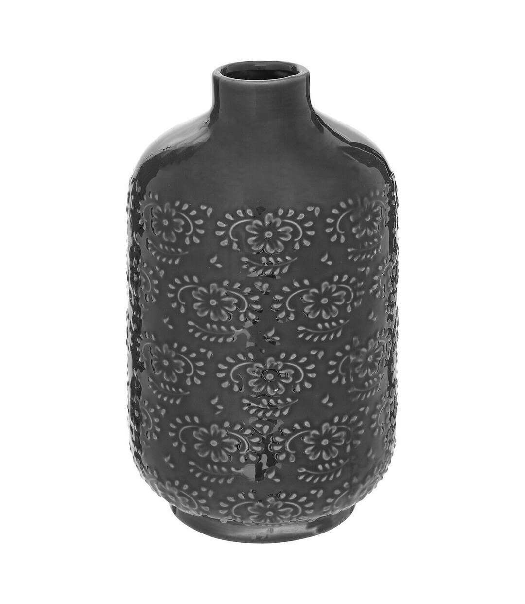 Vase Déco en Céramique Lumhiv 21cm Gris-1