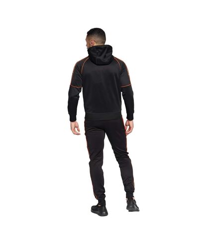 Mens kraftworks tracksuit black/orange Crosshatch