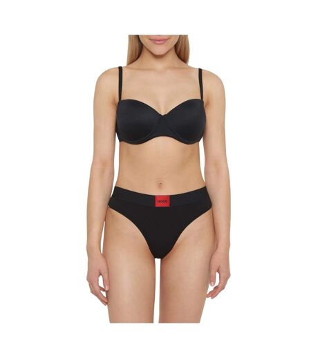 Womens/ladies Logo Thong Black Red Hugo