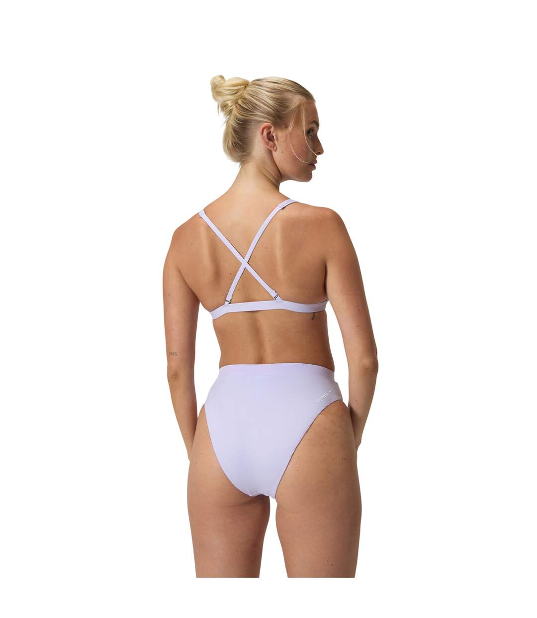 Womens/ladies Flu3nte Solid High Waist Bikini Bottoms Purple Speedo-3