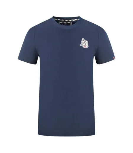 Mens 1851 Aq Logo T-shirt Navy Blue Aquascutum