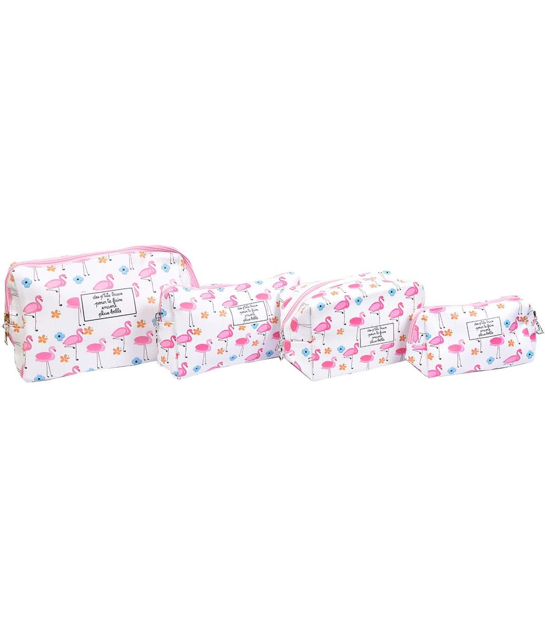 Trousse de Toilette Femme Tendance et fantaisie Pack de 4 Trousses PETITS TRUCS Flamingo