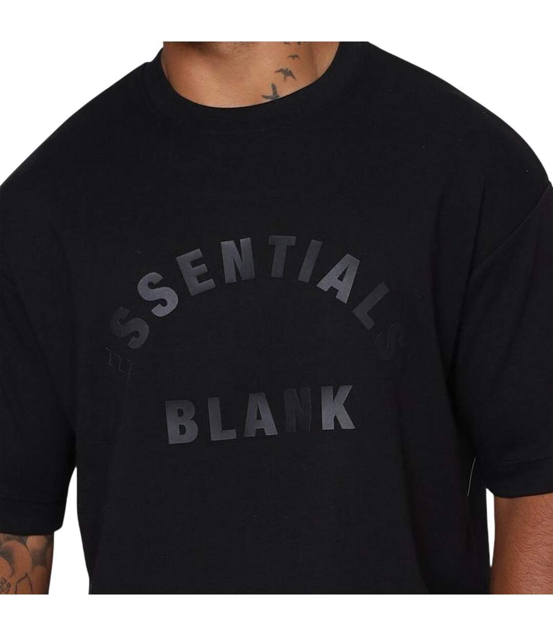 T-shirt Motif/style Arc Homme Noir Blank Essentials-4