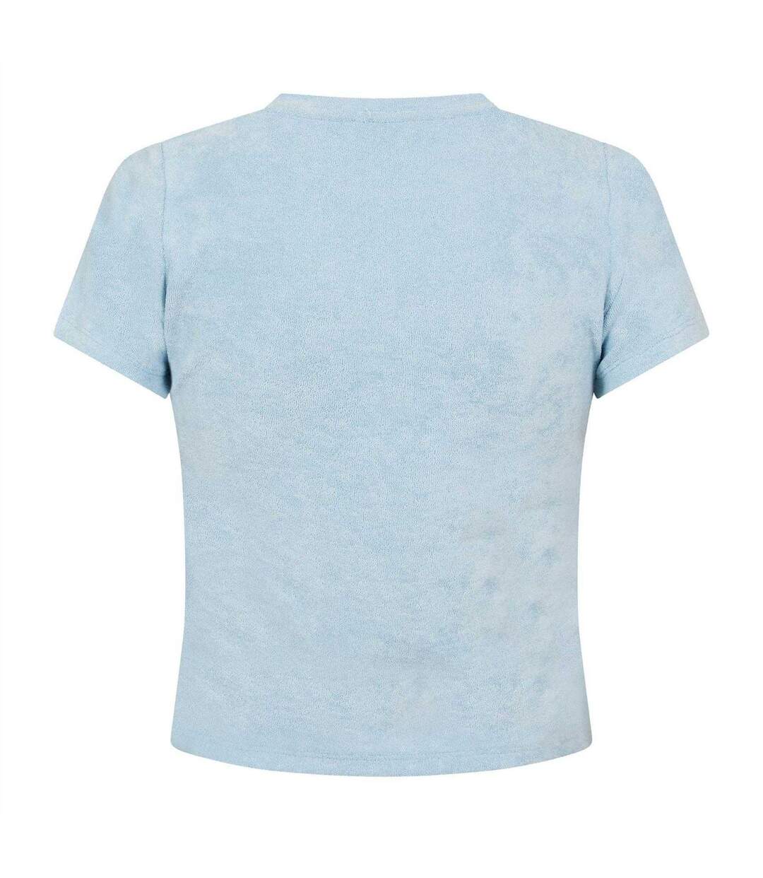 Womens/ladies Livia Terrycloth Crop Top Blue 4th & Reckless-3