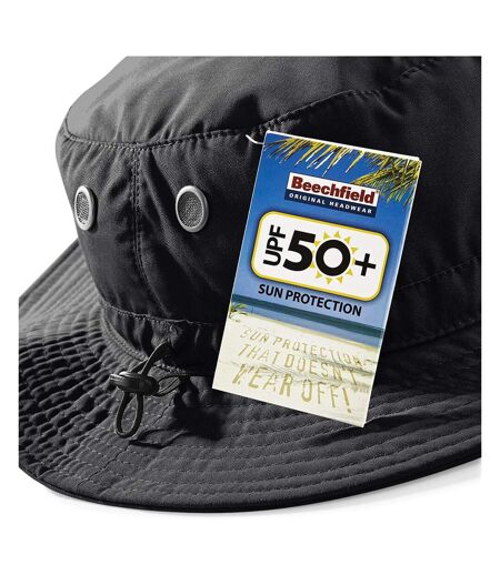 Beechfield Summer Cargo Bucket Hat / Headwear (UPF50 Protection) (Black)