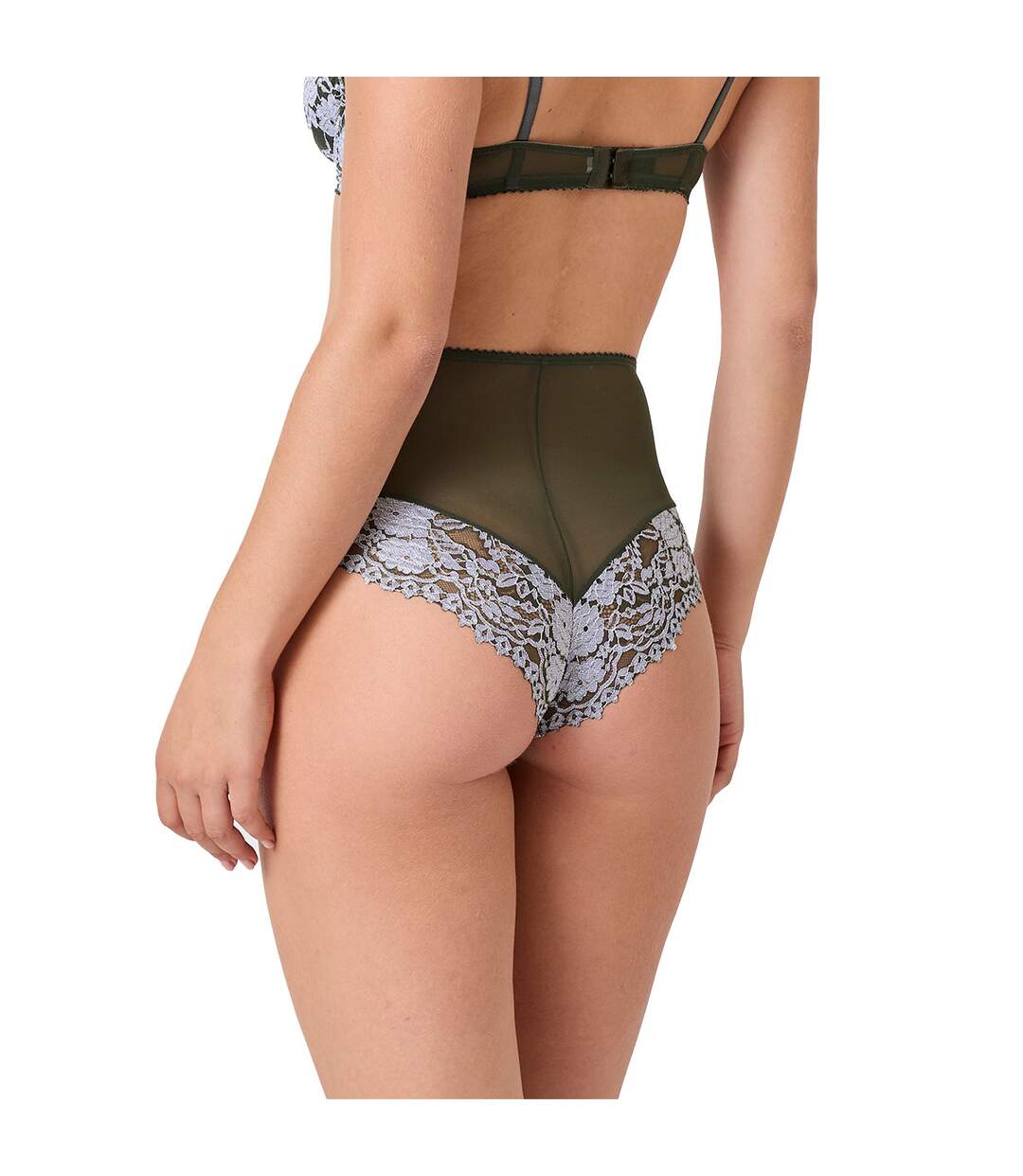 Tanga taille haute kaki Mystique-3