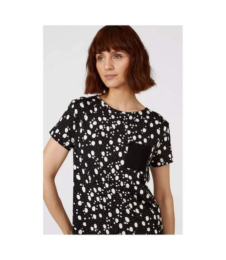 Debenhams Womens/Ladies Printed Pajama Top (White/Black) - UTDH5435